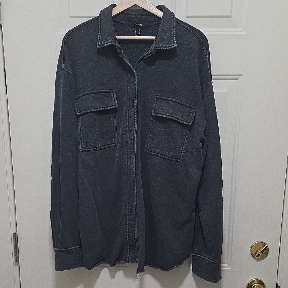 Forever 21 Dark Gray Shirt Jacket